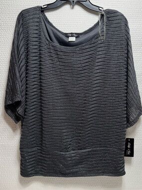 Vintage 90-00 only nine women lord and Taylor gray women knit top 1X